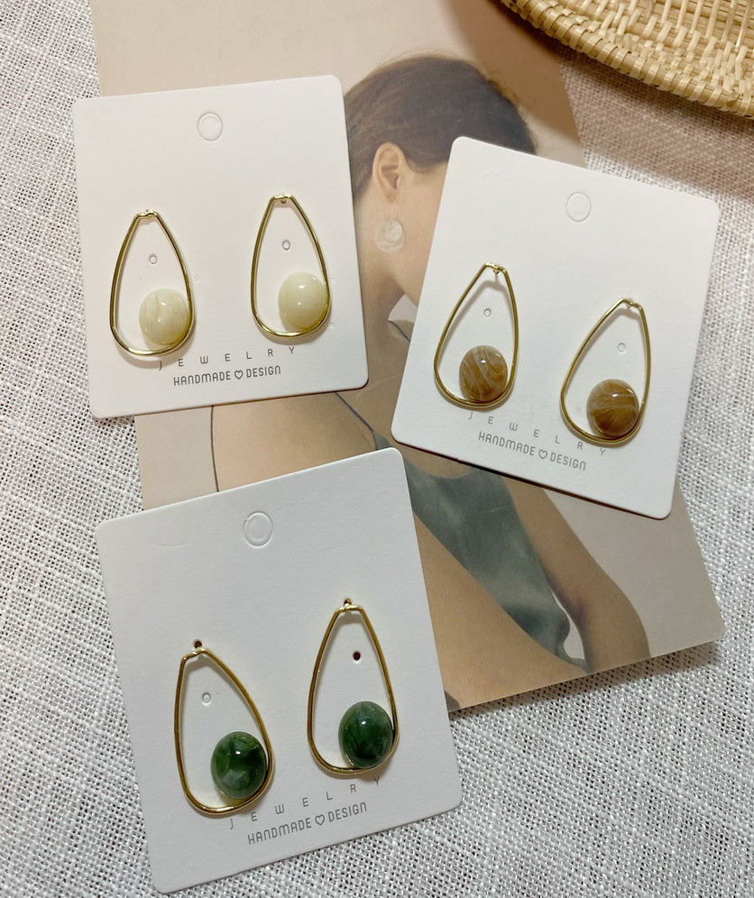 Drop Stud Earrings Dangle Tiger Eye Like