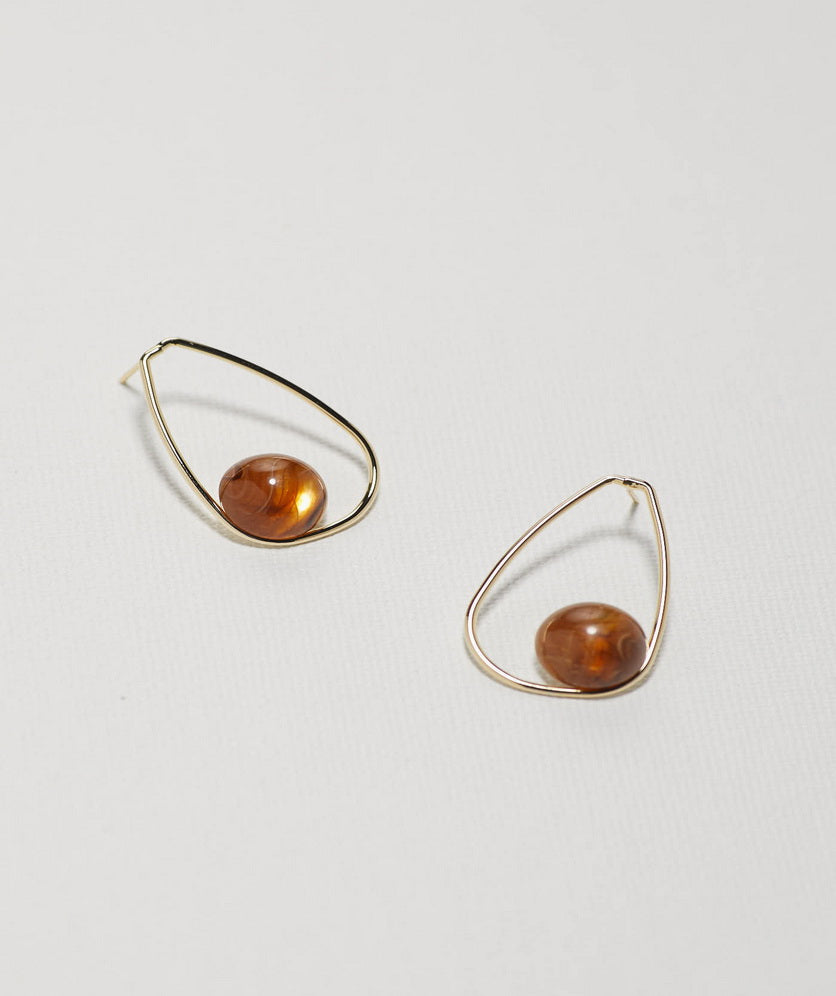 Drop Stud Earrings Dangle Tiger Eye Like