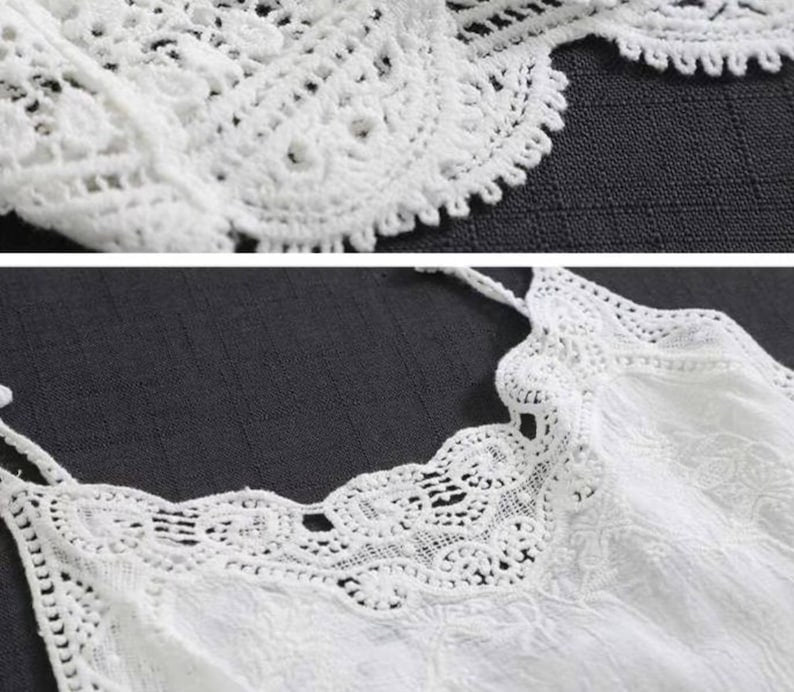 Women Sleeveless Tank Top Crochet Boho Camisole Crop Top Vintage Lace Trim