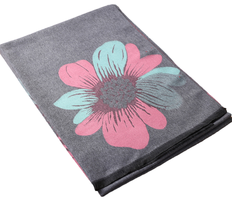 Cashmere Pashmina Shawls, Winter Reversible Blanket Scarves For Women Flower