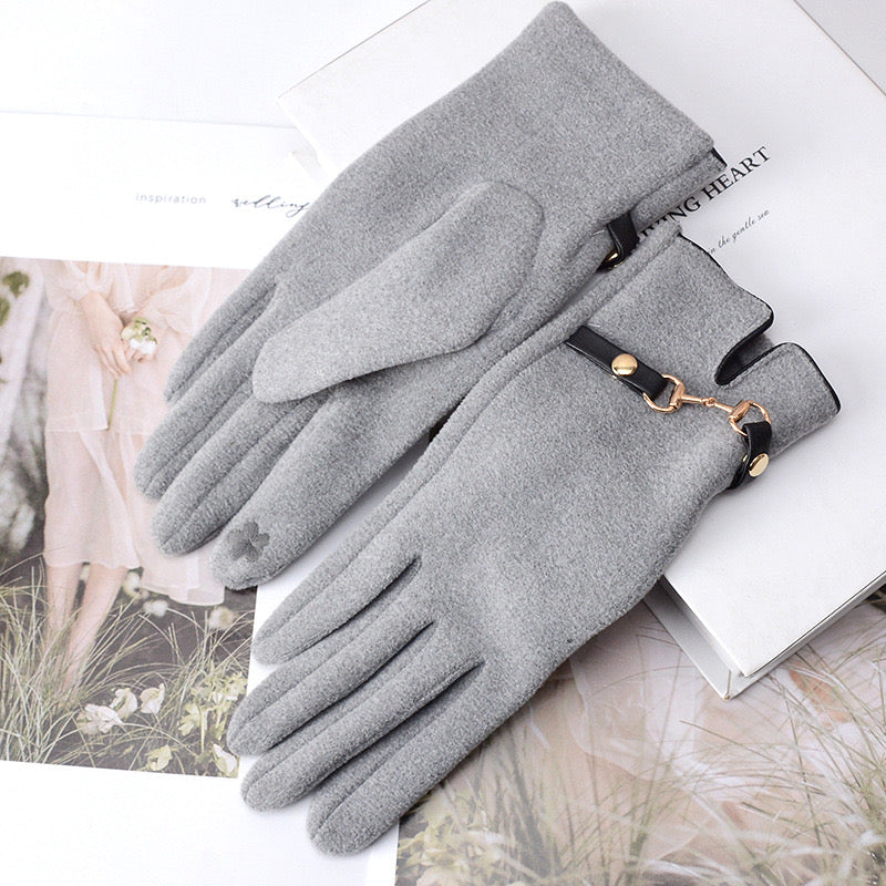 Winter Gloves Women, Touch Screen Gloves Winter Warm Strap With Buckle