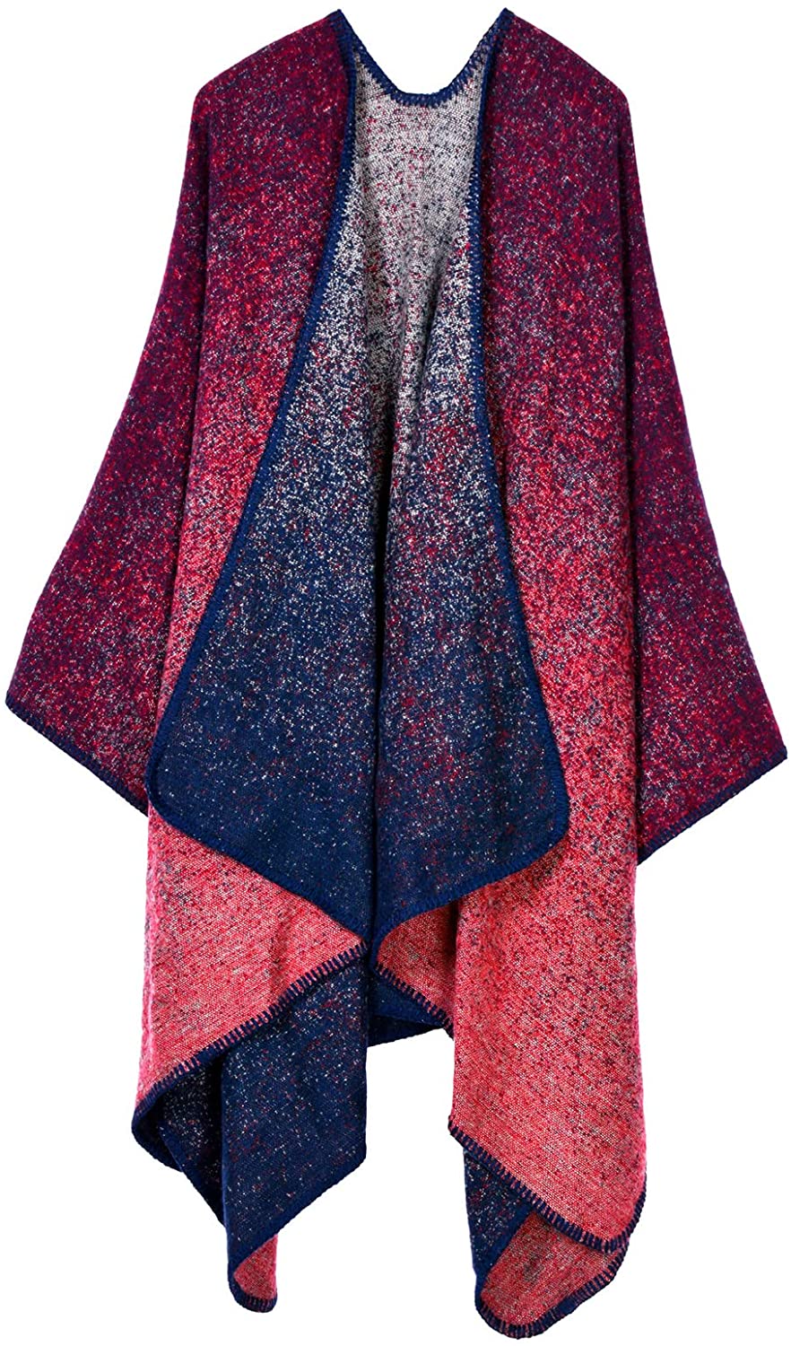 Women's Poncho Cape Stylish Cloak Scarf Shawl Oversize Shawl Wrap for Women Solid Gradient