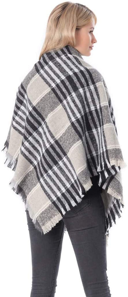 Womens Winter Blanket Scarf Plaid Shawl Ladies Wrap Warm