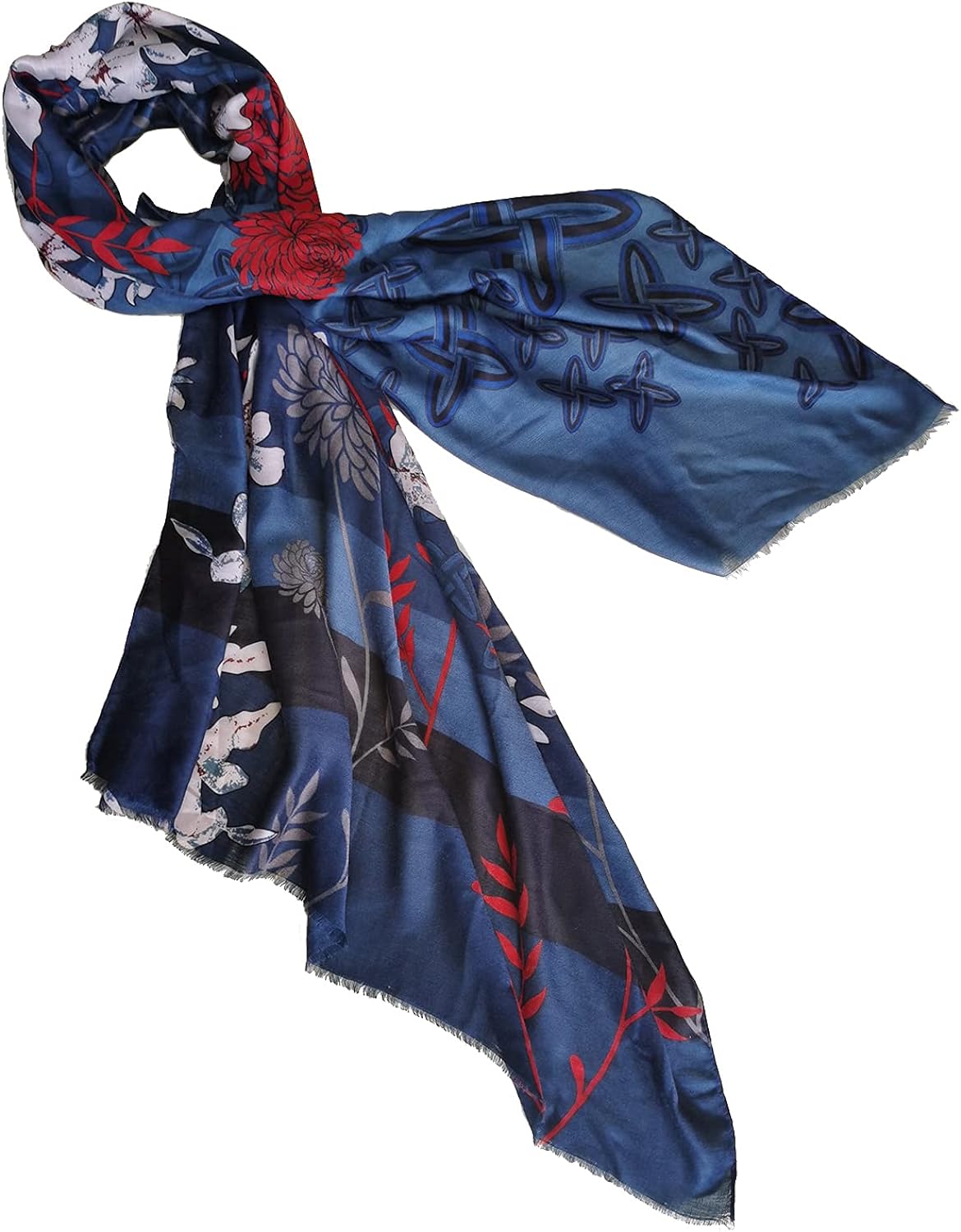 Womens Floral Print Scarf Winter Warm Pashmina Scarf Shawls