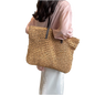 Handwoven Large Handbag Straw Tote Bag Rectangular Shape