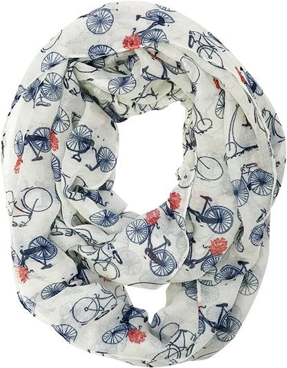 Infinity Scarf Lightweight Bicycle Print