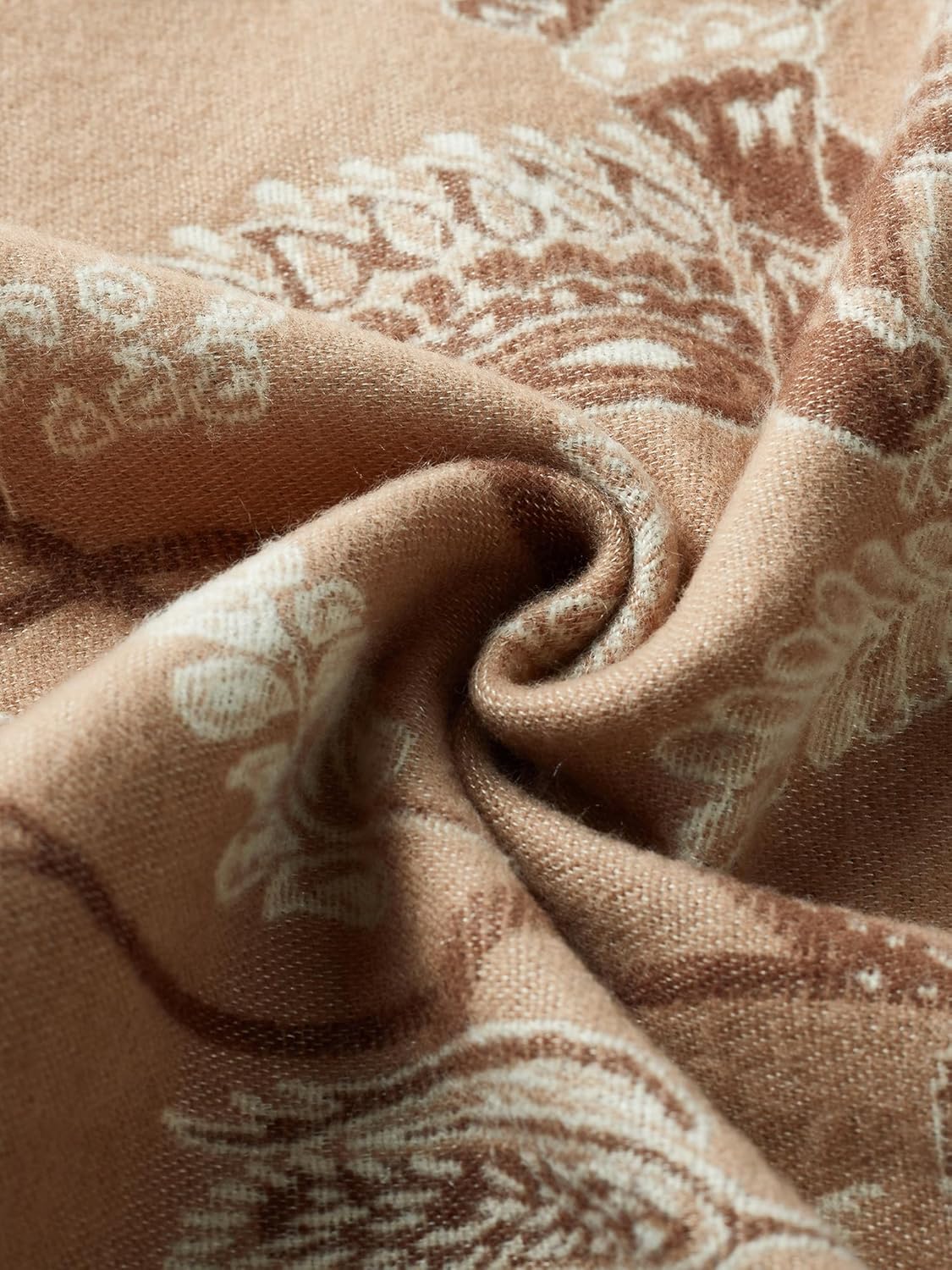 Pashmina Scarf Shawl Wrap Vintage Reversible Bird Paisley Print