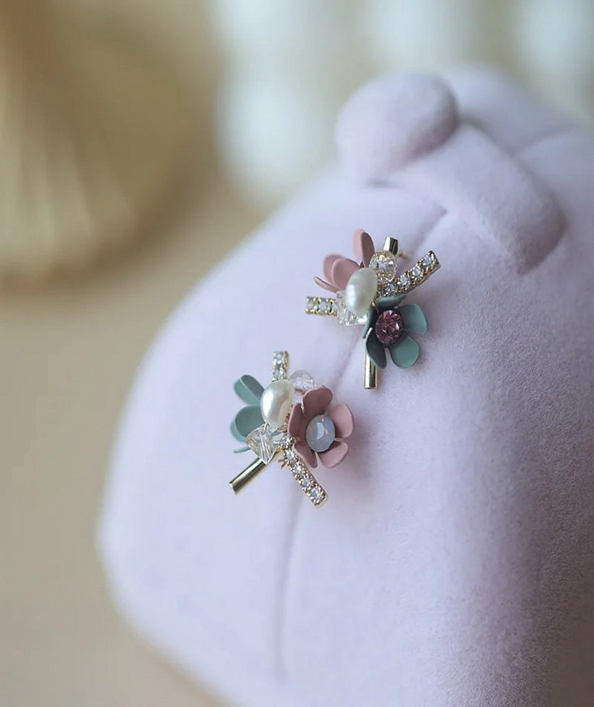 Earring Floral Bouquet Stud Earrings Handmade Flower Stud