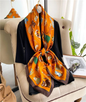 Large Square Scarf Satin Cute Cat Print