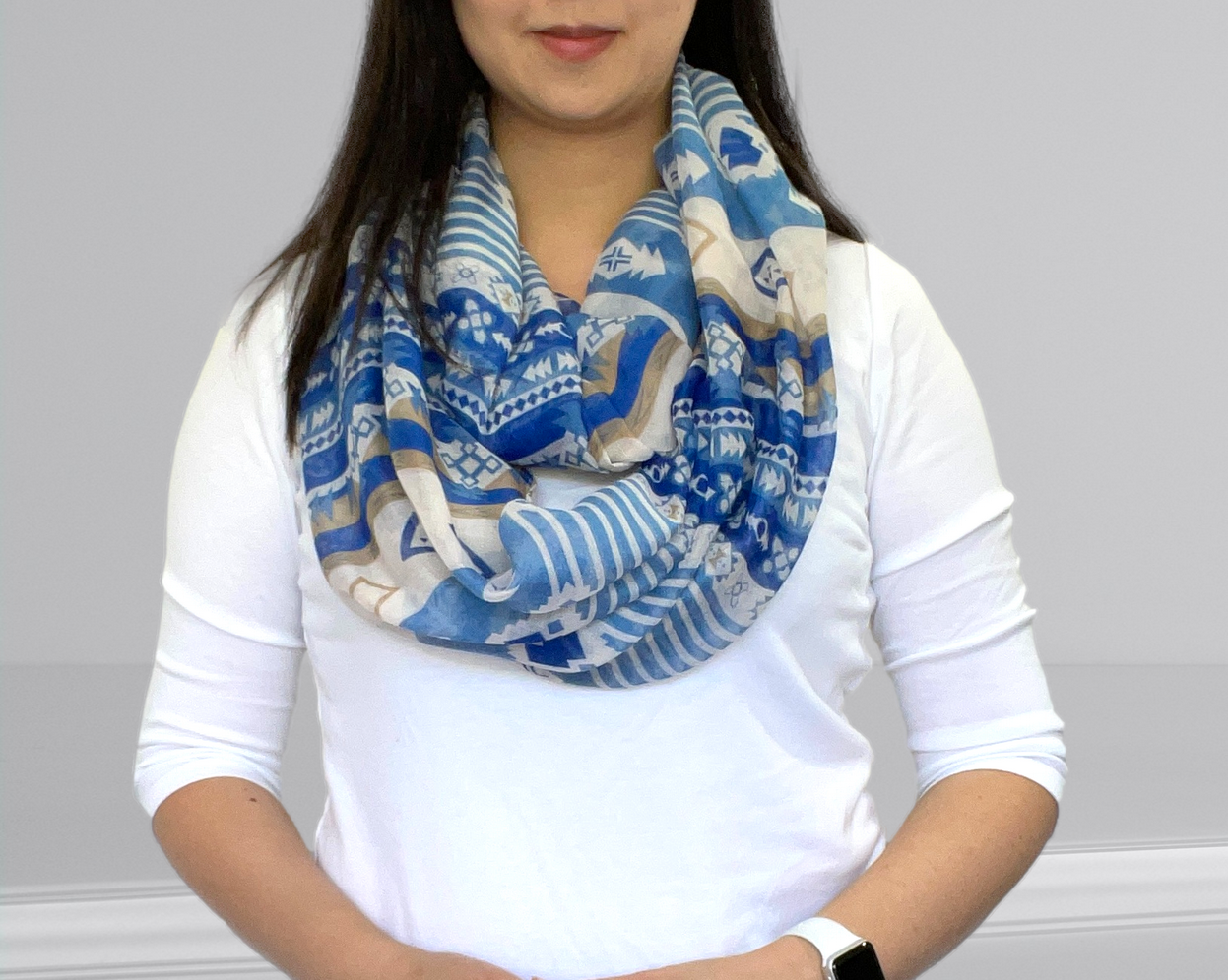 Infinity Scarf Lightweight Bohemian Geometry