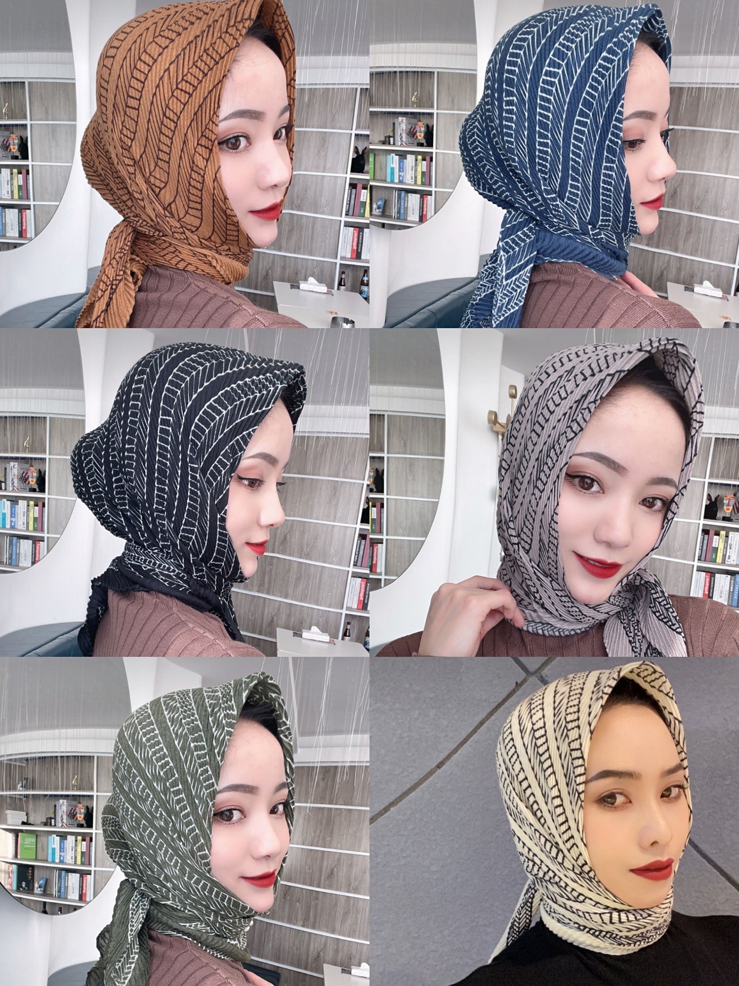 pattern head wrap pleated