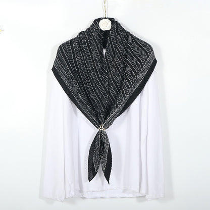 Scarf Square Pleated Lines Print