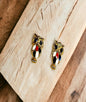 Owl Stud Earrings Colourful Feather