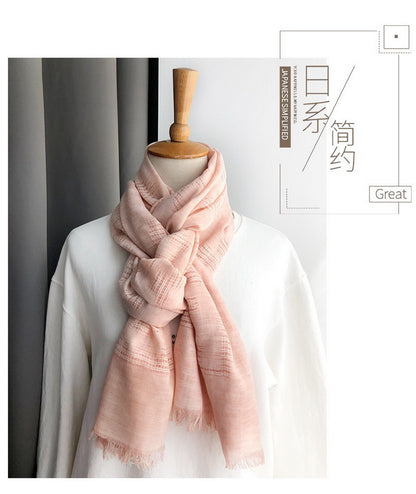 Scarf For Women Long Linen Cotton Hemp Wrap