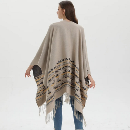 Women's Shawl Wrap Open Front Poncho Cape Boho Cardigan Poncho