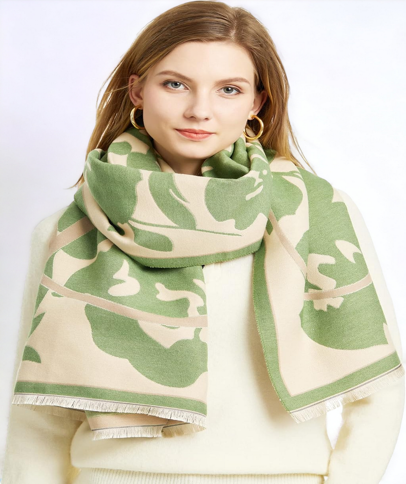 Cashmere Pashmina Shawls and Wraps, Womens Winter Scarf Shawl For Women Soft Warm Blanket Scarves For Women Flower