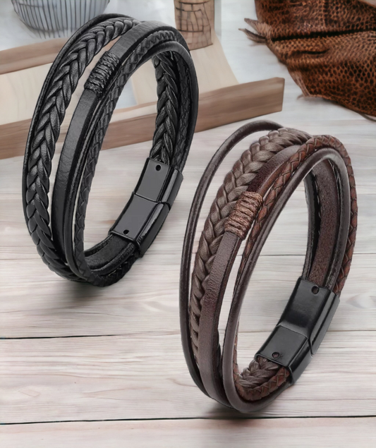 leather wrap bracelet for men