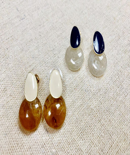 Vintage Resin Stud Drop Earrings Dangle Geometric