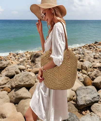 Straw Beach Bags for Women Tote Bag Woven Handbag