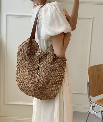 Straw Beach Bags for Women Tote Bag Woven Handbag