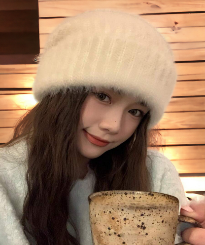 Winter Beanie Hats for Women Men Knitted Hat Angora Wool