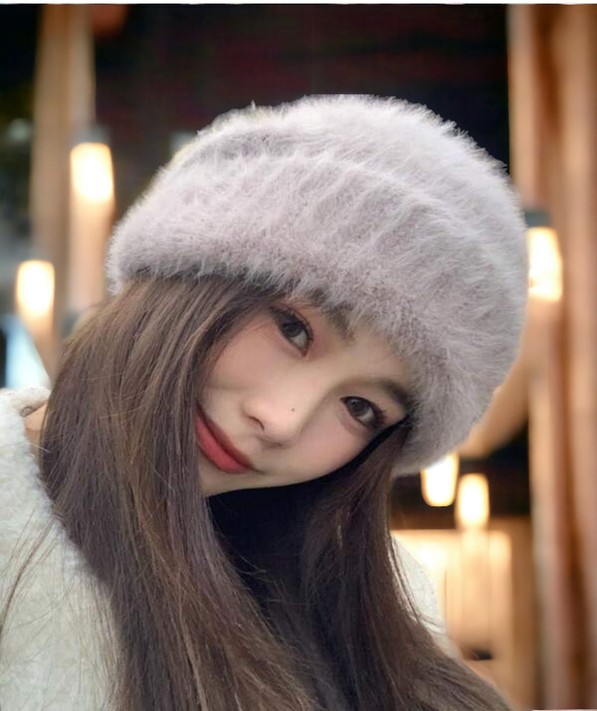 Winter Beanie Hats for Women Men Knitted Hat Angora Wool