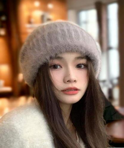 Winter Beanie Hats for Women Men Knitted Hat Angora Wool