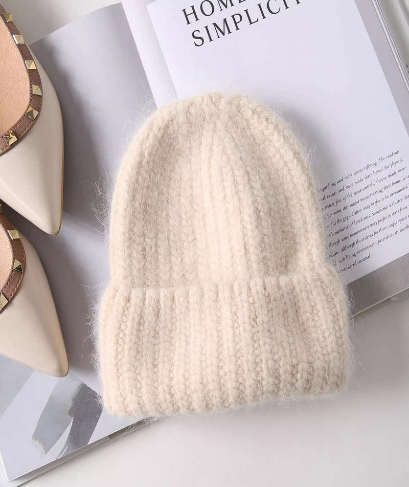 Winter Beanie Hats for Women Men Knitted Hat Angora Wool