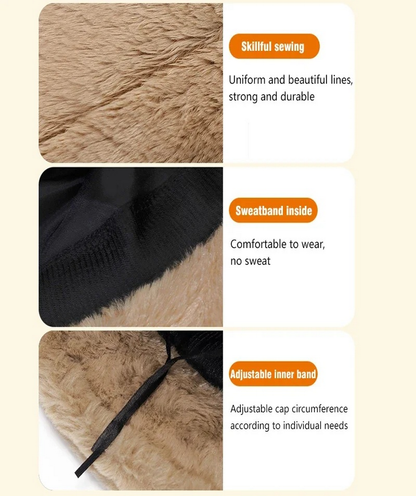 Winter Bucket Hat for Women Faux Fur Furry Hat Fluffy