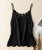 Women Sleeveless Tank Top Crochet Boho Camisole Crop Top Vintage Lace Trim