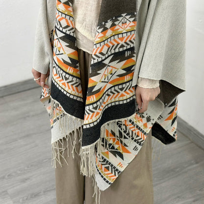 Women's Shawl Wrap Open Front Poncho Cape Boho Cardigan Poncho