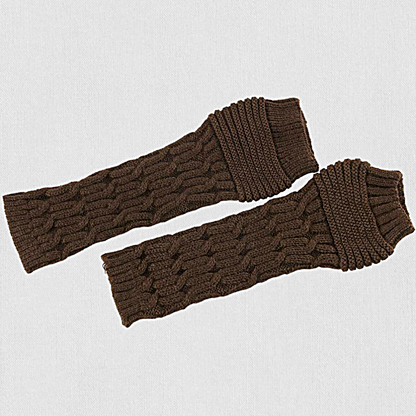 Fingerless Gloves Women Winter Knit Arm Warmers Long DM Pattern