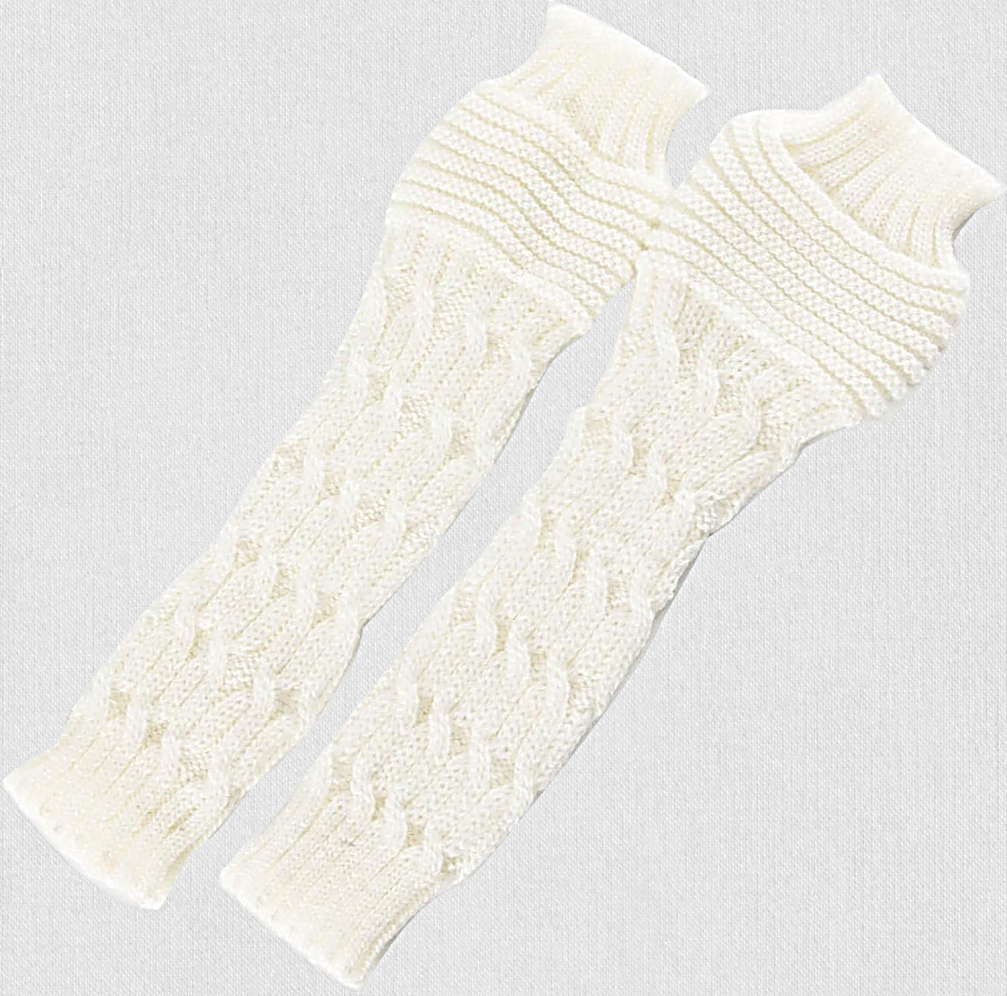 Fingerless Gloves Women Winter Knit Arm Warmers Long DM Pattern