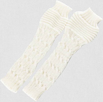 Fingerless Gloves Women Winter Knit Arm Warmers Long DM Pattern