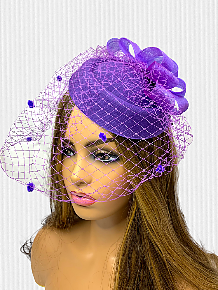 Women's Fascinator Vintage Bridal Wedding Feather Mesh Costume Headpiece Loops