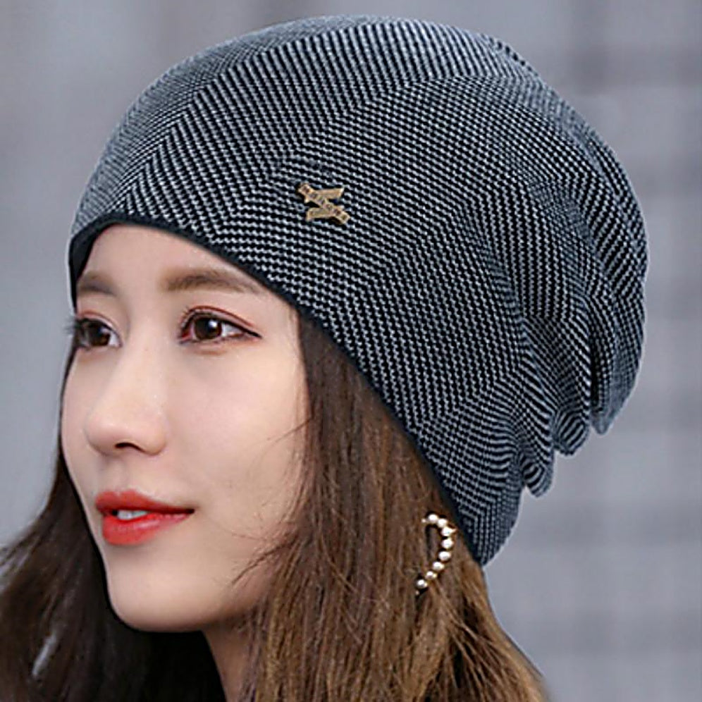 Hat Beanie Unisex Warm Reversible Knit Toque Hat For Men Women