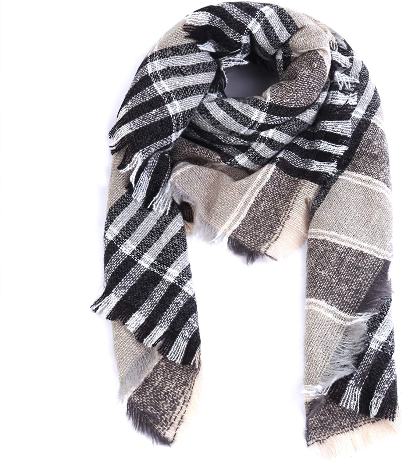 Womens Winter Blanket Scarf Plaid Shawl Ladies Wrap Warm