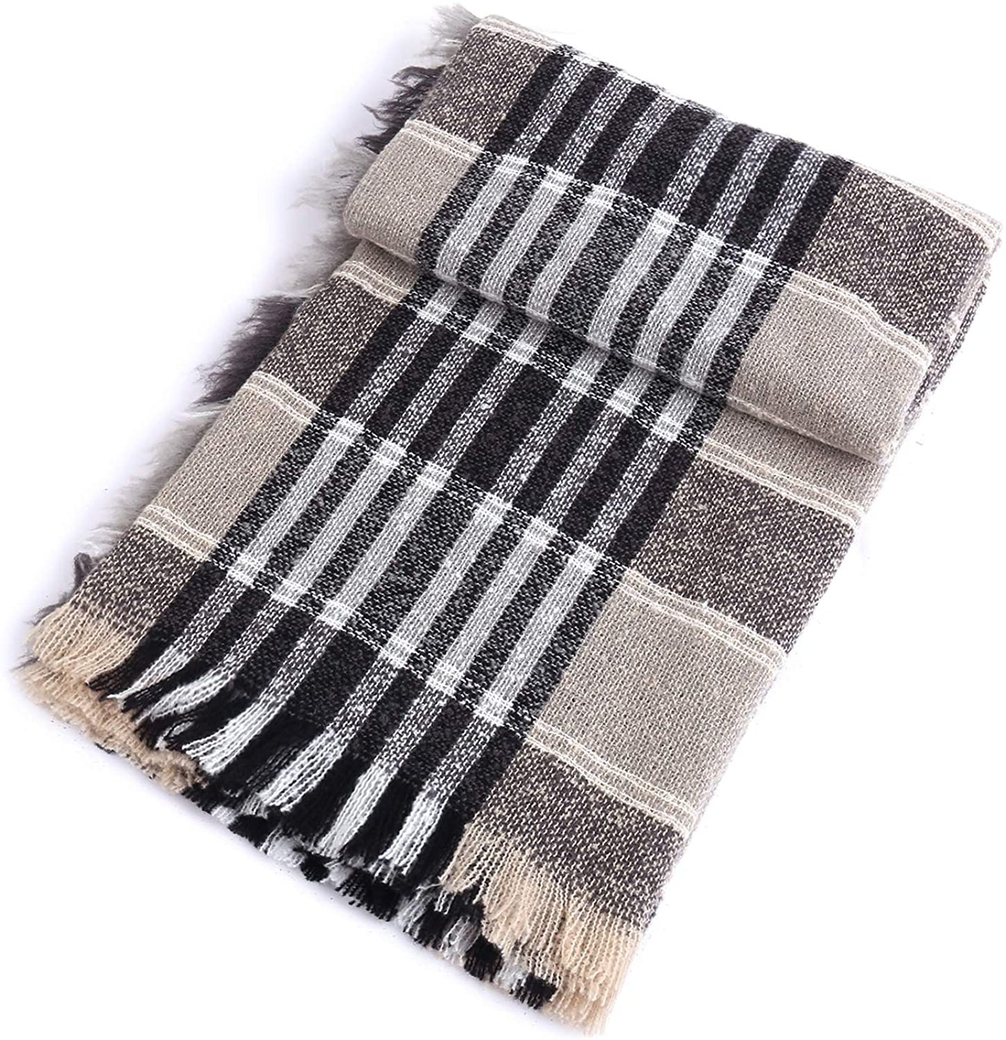 Womens Winter Blanket Scarf Plaid Shawl Ladies Wrap Warm