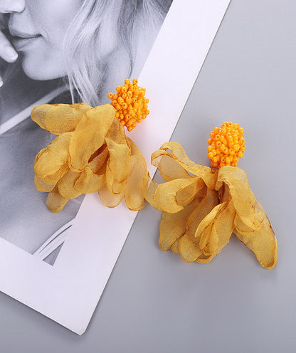 Bohemian Vintage Drop Earrings Retro Large Flower Earrings for Women