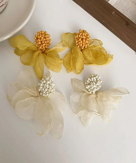 Bohemian Vintage Drop Earrings Retro Large Flower Earrings for Women