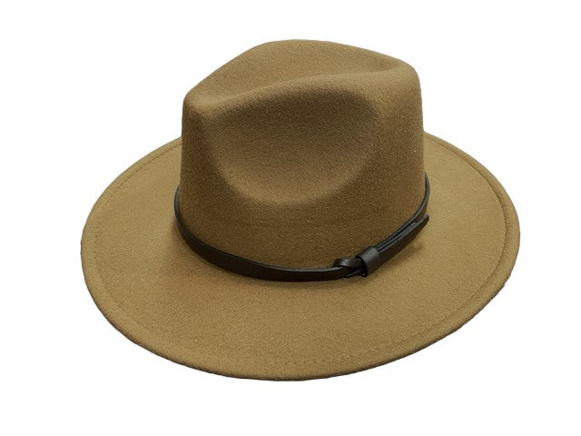 Fedora Hat Felt Unisex Wide Brim Floppy Panama Hat Fall Winter Jazz Hat With Leather Belt Band Tie Knot