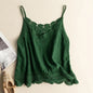 Women Sleeveless Tank Top Crochet Boho Camisole Crop Top Vintage Lace Trim
