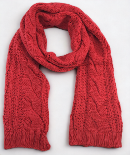 Winter Soft Thick Cable Knit Ribbed Long Scarf For Women and Men