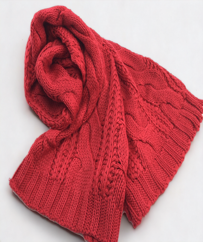 Winter Soft Thick Cable Knit Ribbed Long Scarf For Women and Men