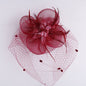 Women's Fascinator Vintage Bridal Wedding Feather Mesh Costume Headpiece 4 Pedals