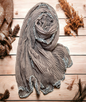 Scarf Cotton Soft Pleated Fuzzy Edges