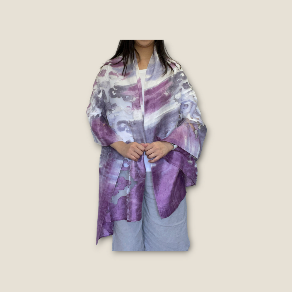 Scarf For Women Silky Touch Floral Gradient