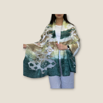 Scarf For Women Silky Touch Floral Gradient