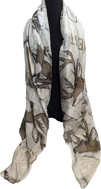 Scarf For Women Long Nature Wild Forest Animal Pattern