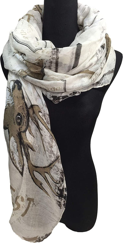 Scarf For Women Long Nature Wild Forest Animal Pattern